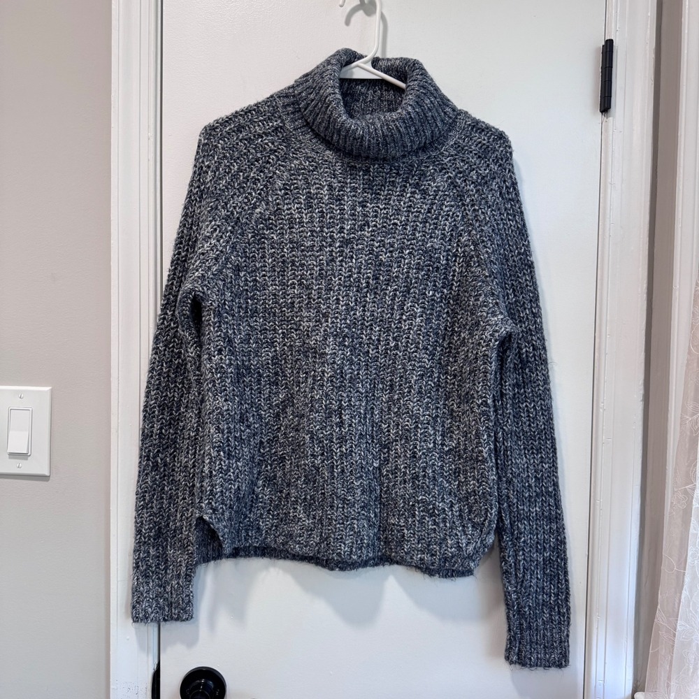 Abercrombie Fitch Vintage Women's Gray Marl Knit Turtleneck Sweater Size Small